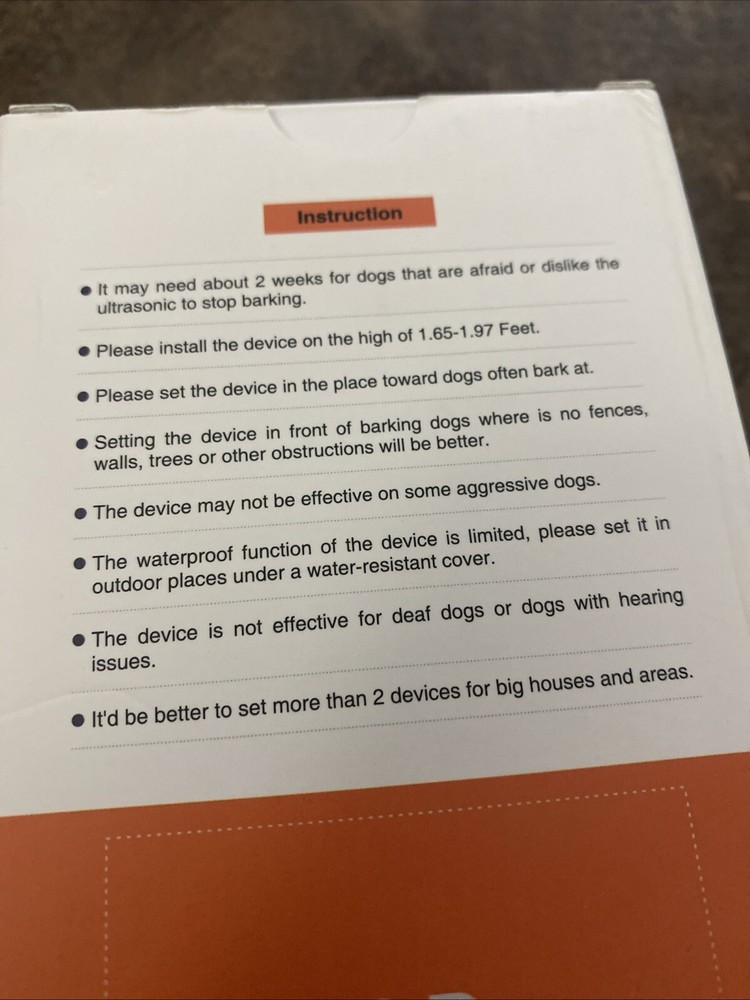 Ultrasonic Dog Bark Control Device - New In Box