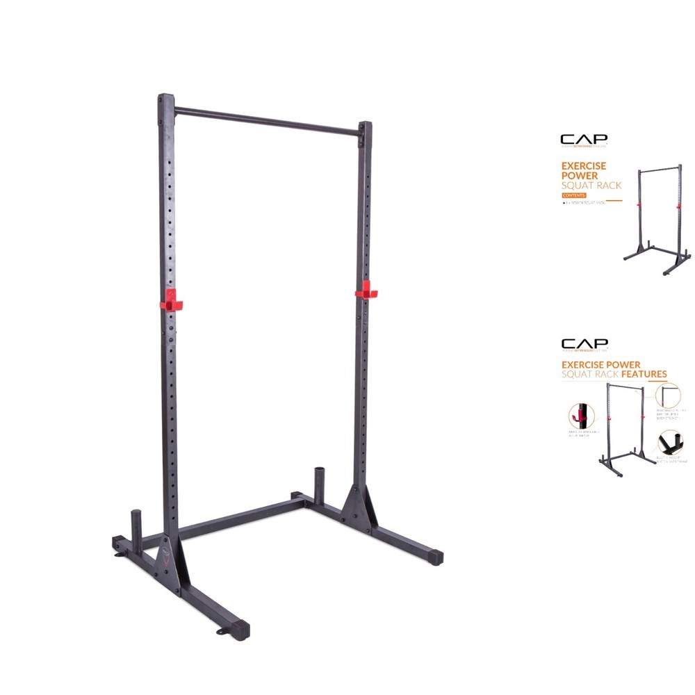 Elite Strength Training Power Rack - 500 lbs Capacity, Double-Gusseted Stability