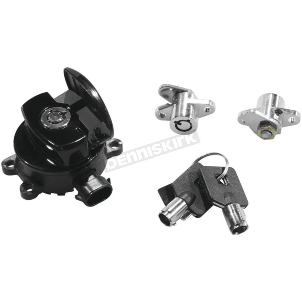 Bikers Choice Black Ignition Switch and Saddlebag Lock Kit - 78403B