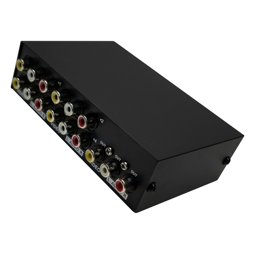 4-Port RCA Composite Video Audio AV 4-Way Switch Selector Switcher Splitter Box