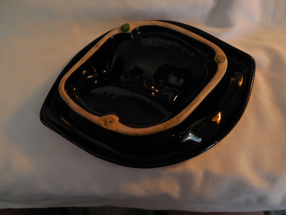 MCM black gold ashtray USA made