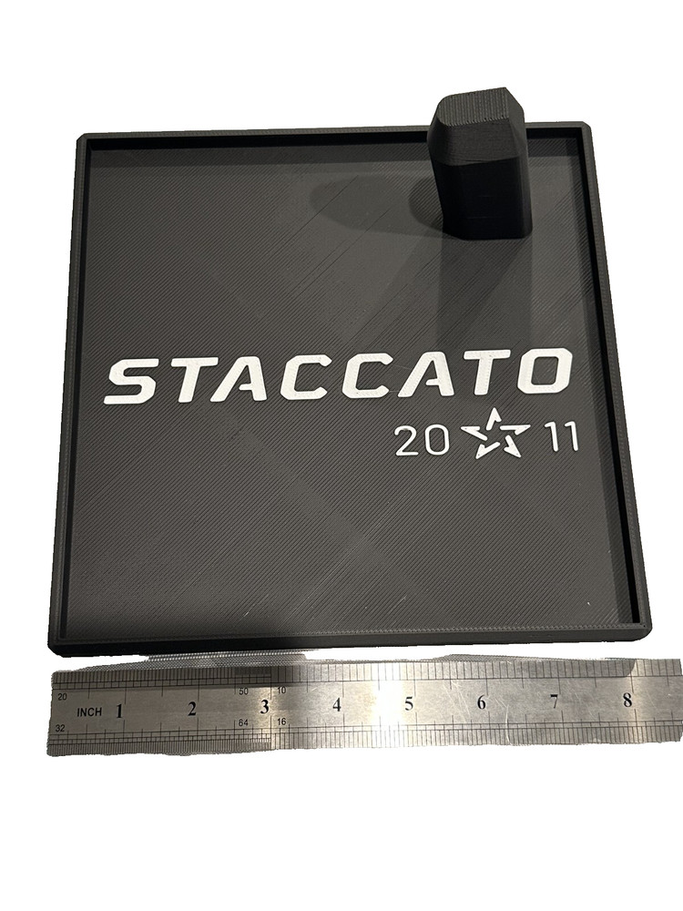 Staccato Pistol Display Stand and Dump Tray Work With Most Double Stack Models
