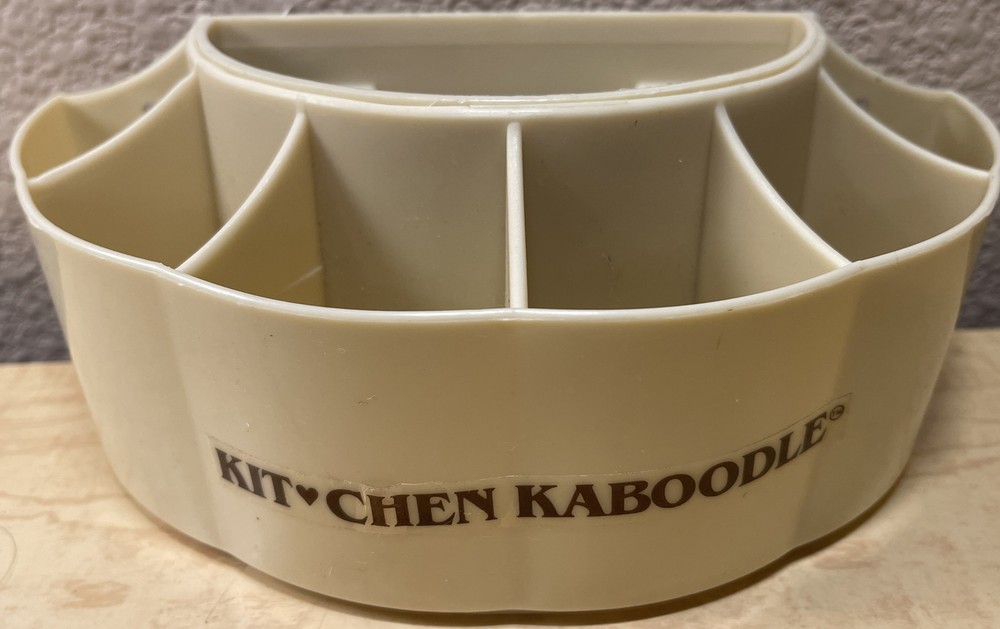 Vintage Kitchen Kaboodle Organizer Wall Mountable Half Circle Plastic Pockets