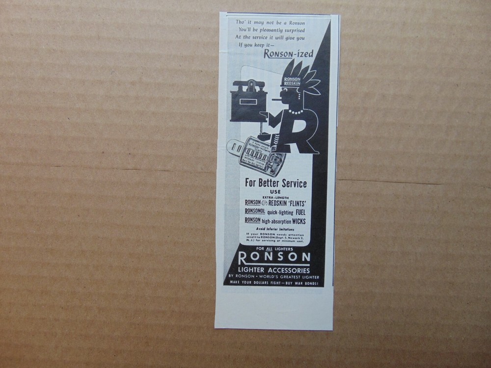 1944 RONSON LIGHTER ACCESSORIES small vintage print ad