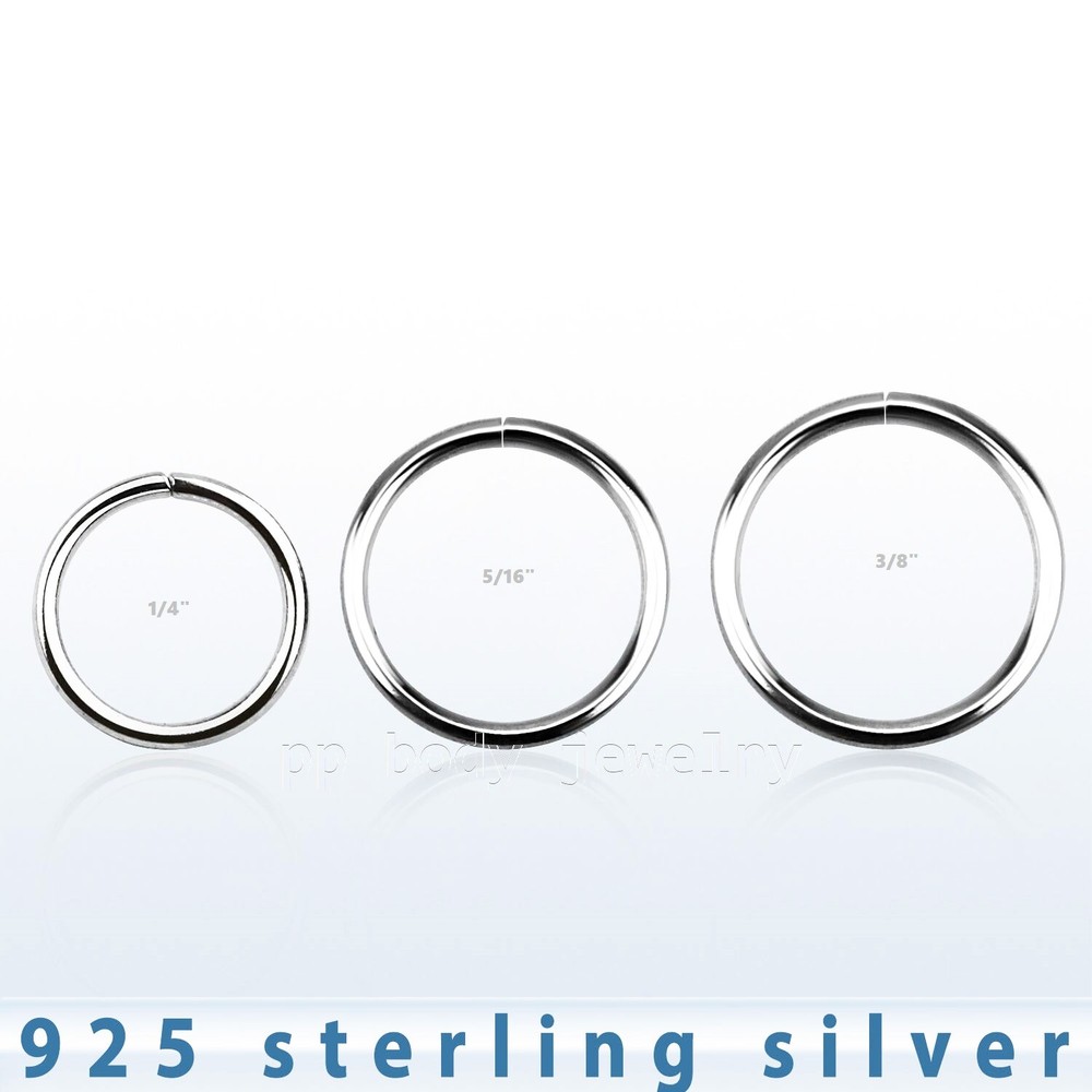 20G .925 Sterling Silver Seamless Bendable Nose Hoop Ring