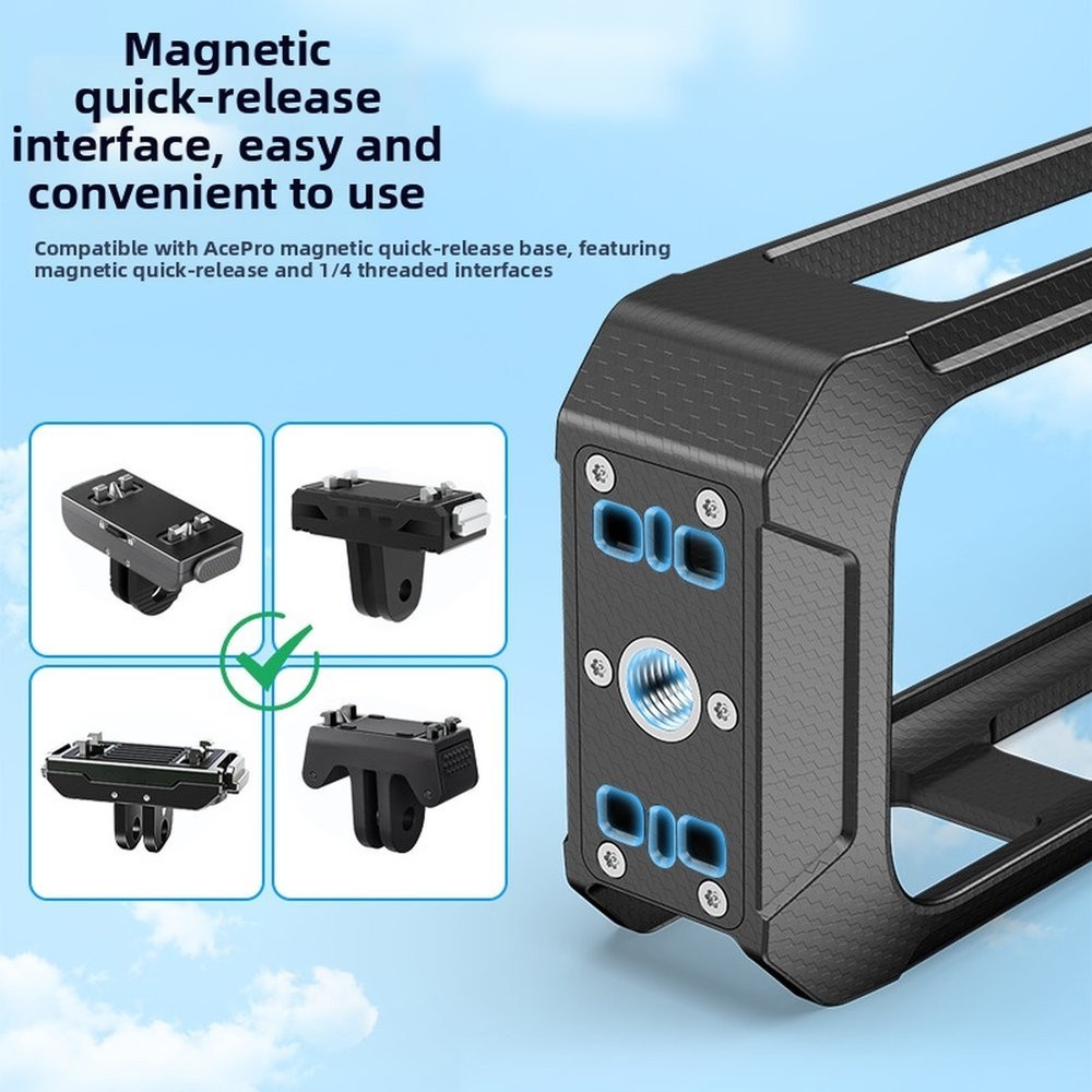 Magnetic Frame for Insta360 X5 Camera Black PC Cage with Precise Holes