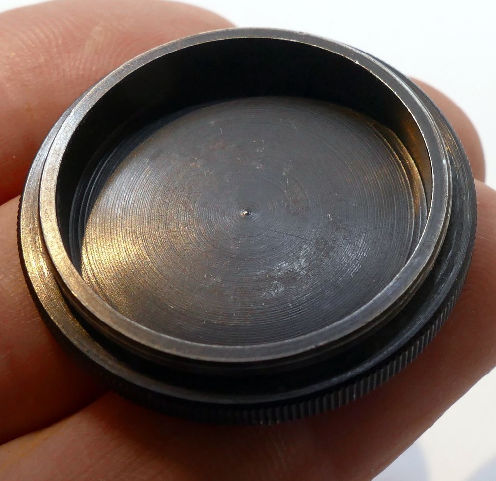 34mm Lens Front Cap for stacking, metal, screw in type