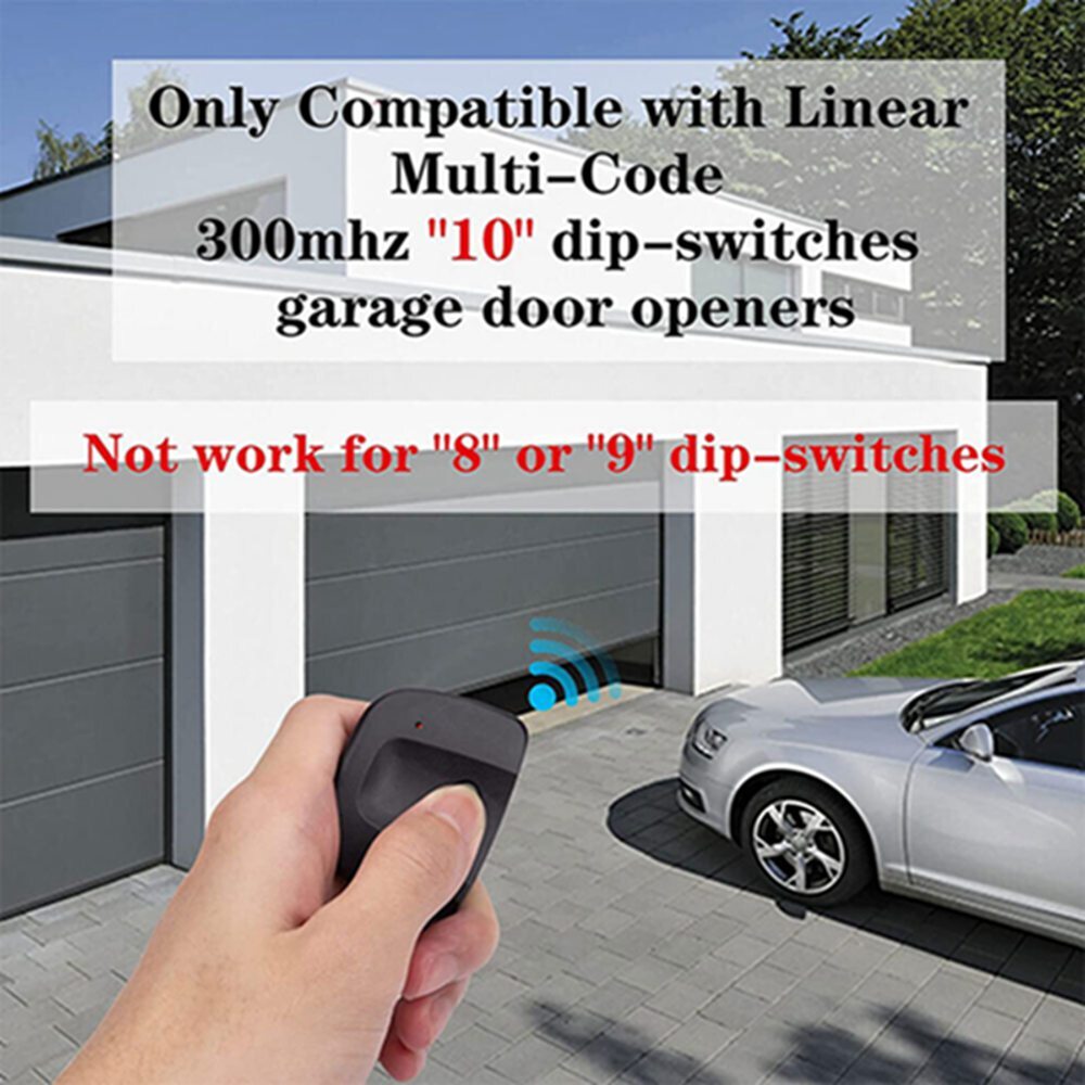 For Linear MultiCode 3089 300MHz 10 Dip Switch Mini Remote Control Gate Openers