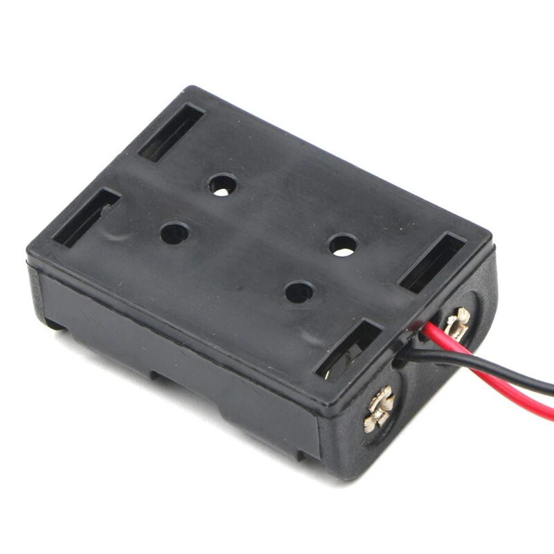 2 Cell 12V 23A Battery Holder Case Storage Open Container Box With Wire Black