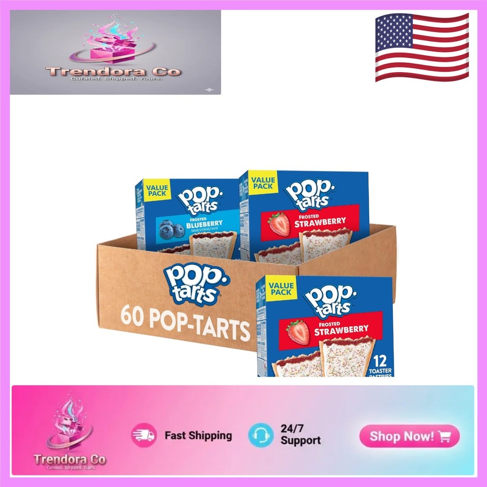 Convenient Breakfast & Snack Solution - Toaster Pastries Variety Pack, 60 Count