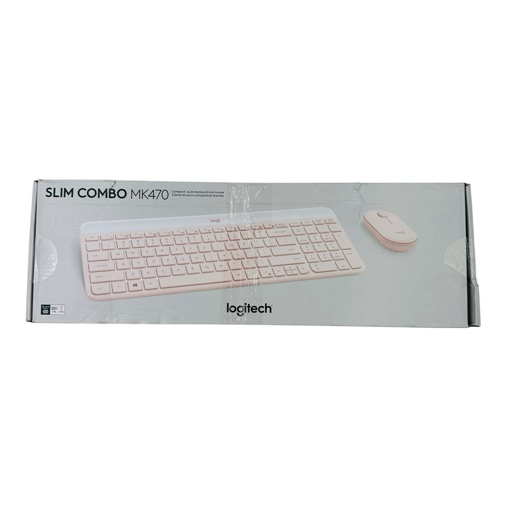 Logitech MK470 Slim Combo Keyboard and Mouse Rose Color