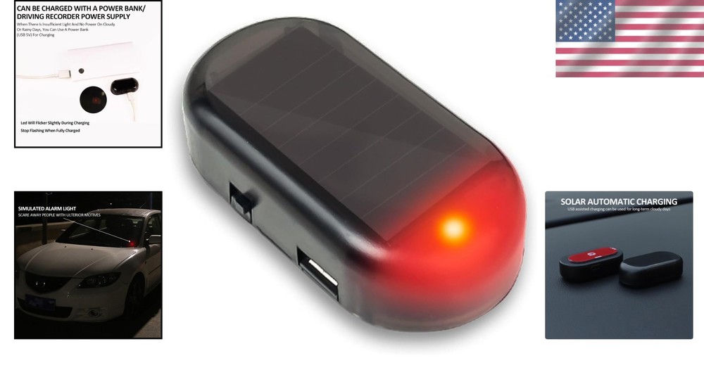 Intelligent Solar LED Security Light with USB Charging - Modern Car Protection