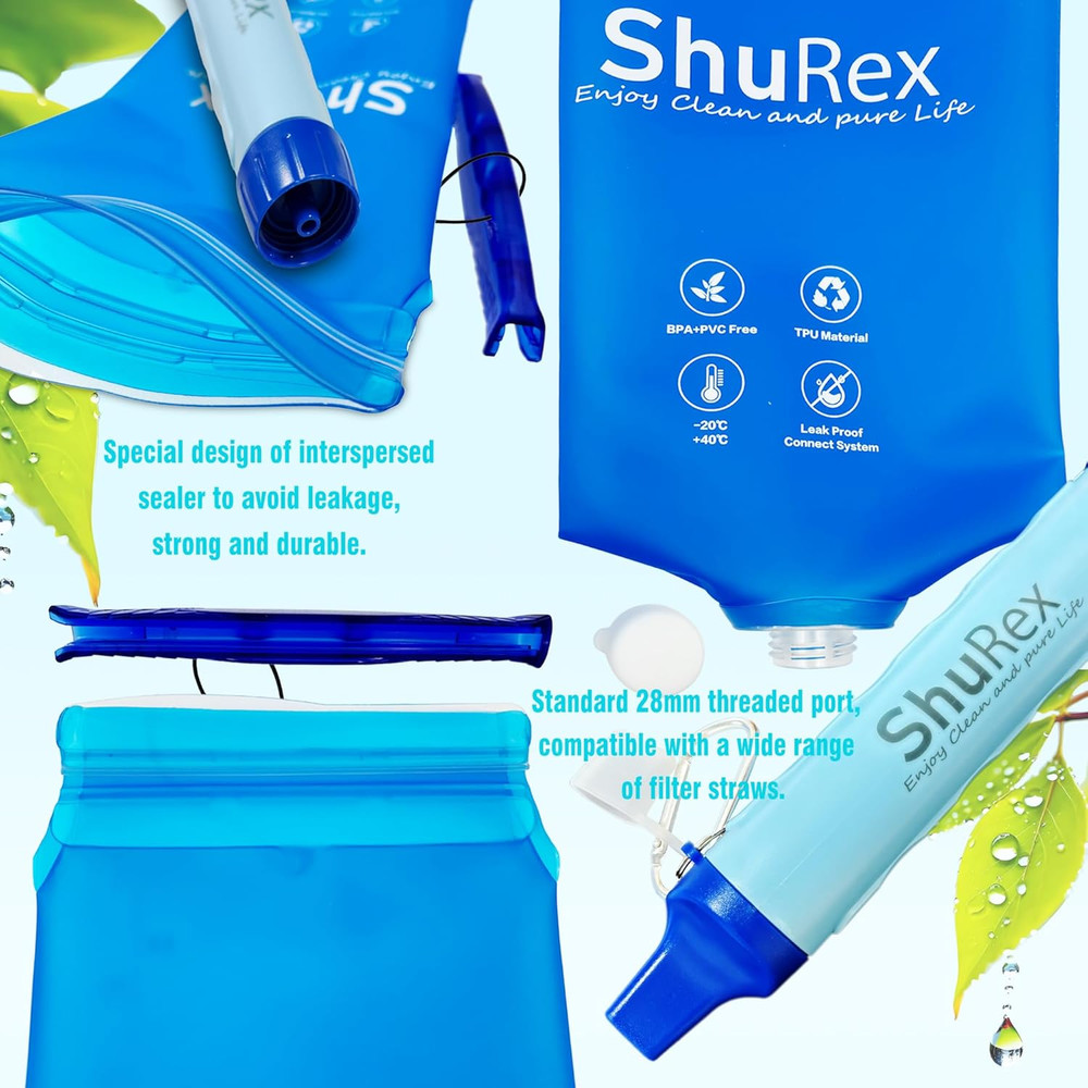 Gravity Fed Water Filtration System with Adjustable Tree Strap, Gravity Bag with