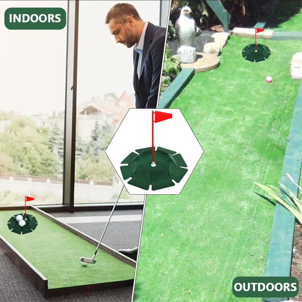 HOW TRUE 2 PCS All-Direction Golf Putting Cup Golf Practice Hole Cup Surface Flo