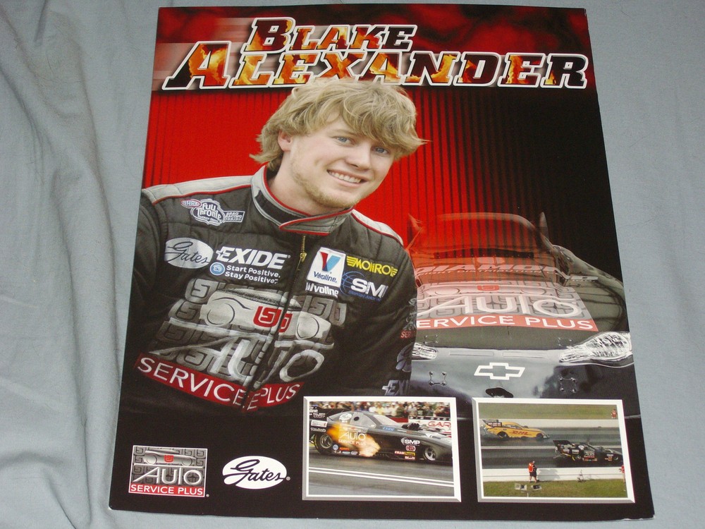 2012 BLAKE ALEXANDER AUTO SERVICE PLUS FUNNY CAR NHRA POSTCARD