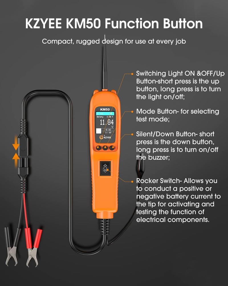 KM50 PowerScan 12/24V Electrical System Diagnosis Test Light Circuit Tester Tool