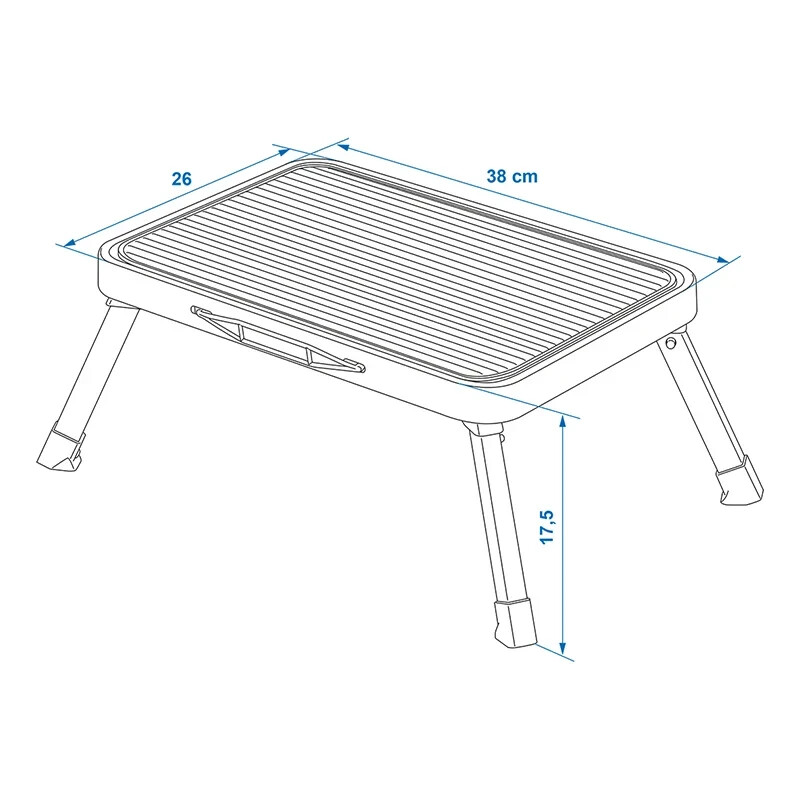Step 1 Foldable Folding Step Steel for Caravan Motorhome 38x26x17.5cm