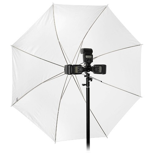 Triple Flash Umbrella Bracket w/ Light Stand Mount - Optical or PC Sync Trigger
