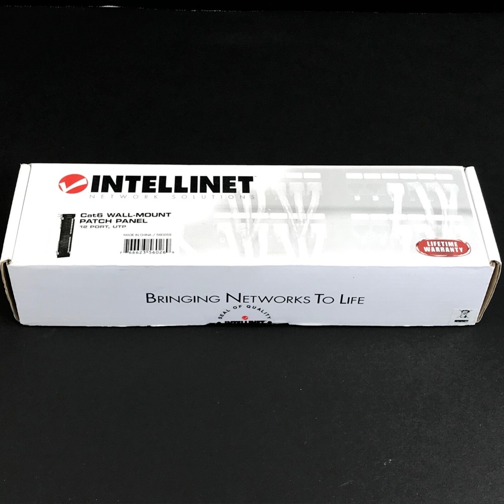 Intellinet Network Solutions 560269 Cat6 Wall-Mount Patch Panel 12 Port UTP