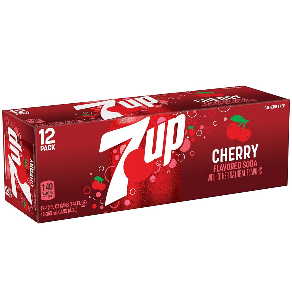 7UP Cherry Flavored Soda, 12 Fl Oz Cans, 12 Pack