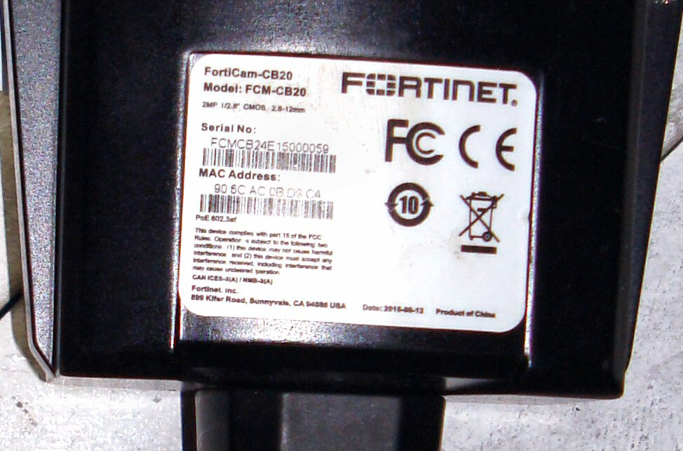 Fortinet FortiCam-CB20 Network Camera FCM-CB20
