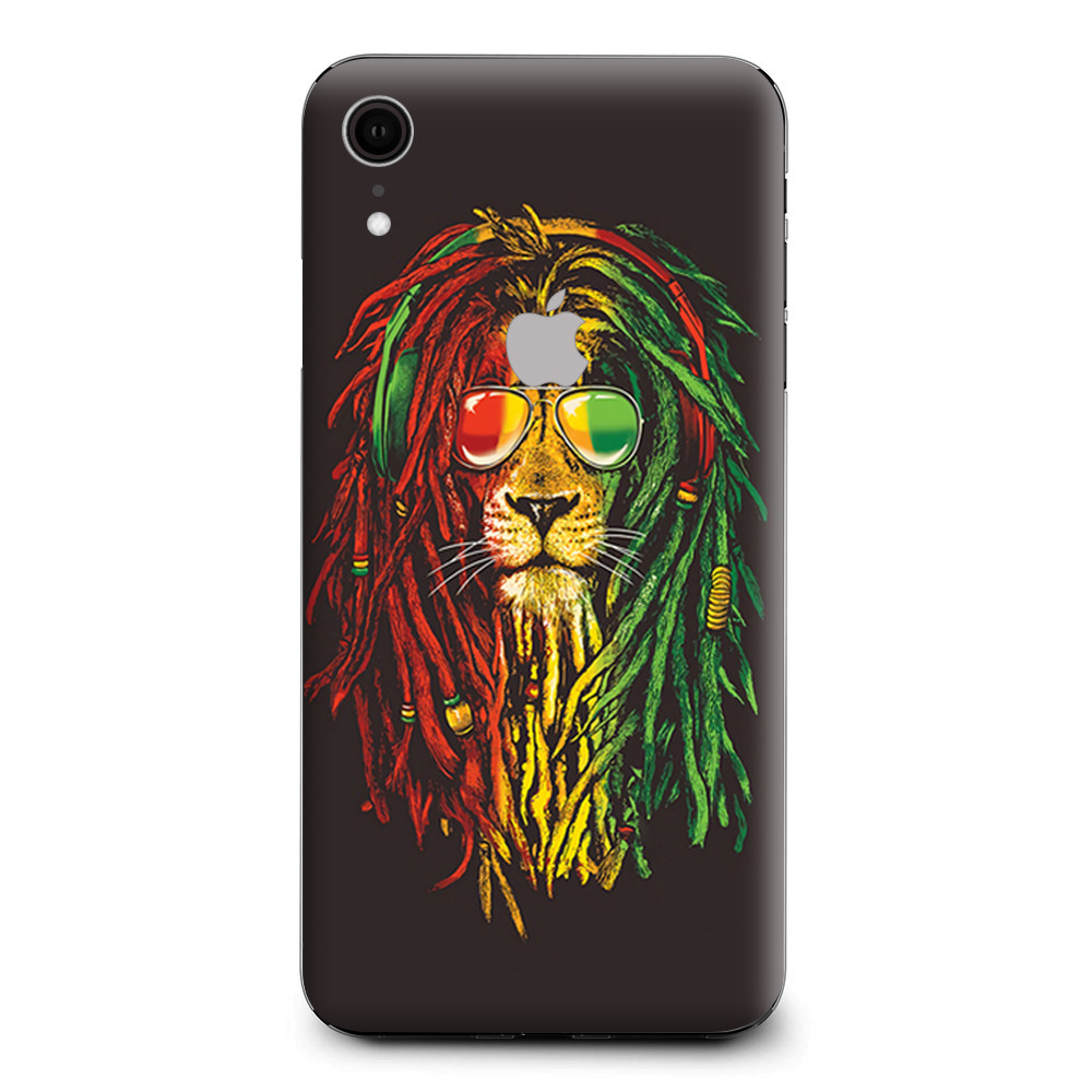 Skins Decal Wrap for Apple iPhone XR - Rasta Dread Lion Irie