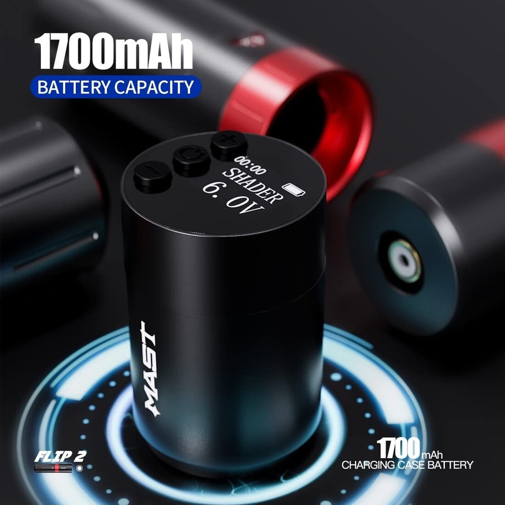 Mast Flip2 Wireless & Wire Rotary Tattoo Pen Adjustable 7 Strokes Machine Kit