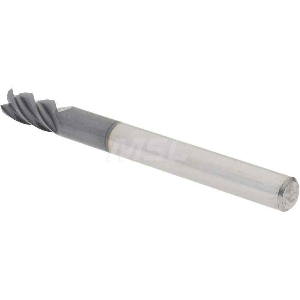 Accupro 3/16" Diam 4 Flute Single End Solid Carbide 0.01" Corner Radius End M...
