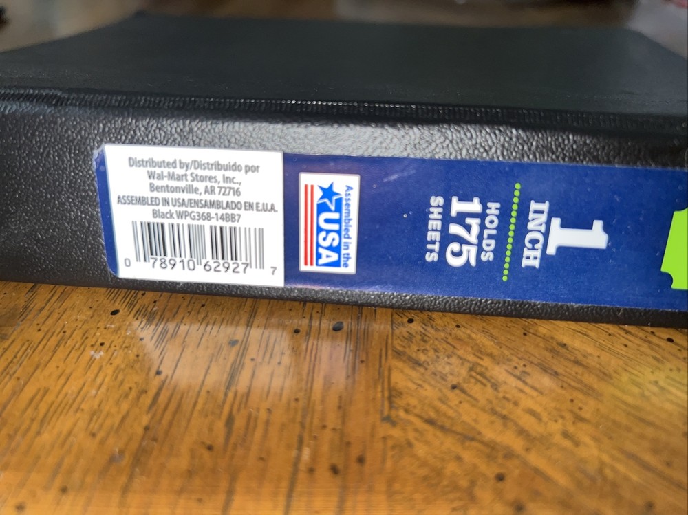 P+G Standard 1 Inch binder 4items