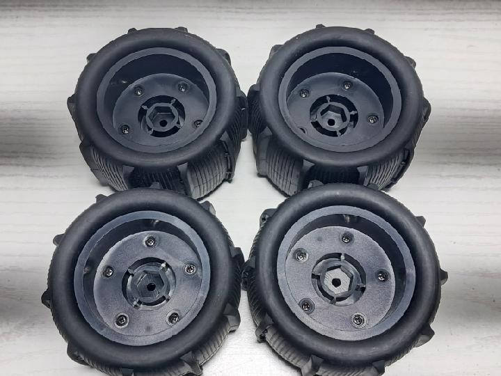 12mm Hex Wheels With Paddle Tires. Good For Mini Erevo Etc. nice shape rtr