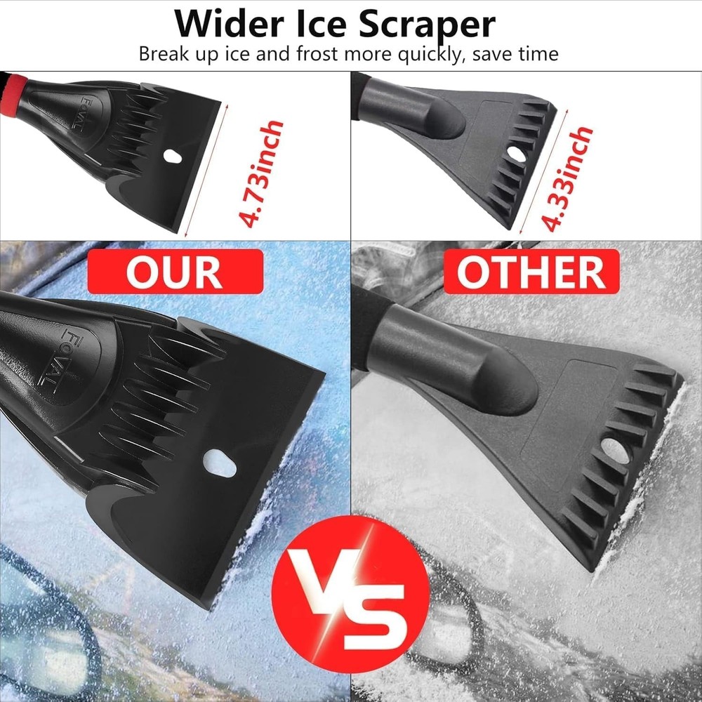 27" Ice Scraper Snow Brush 3 Pack, Wider Snow Scraper4.73" Width Snow Removal...