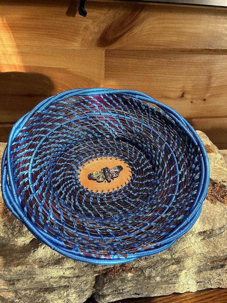 Stunning Blue Pine Needle Basket