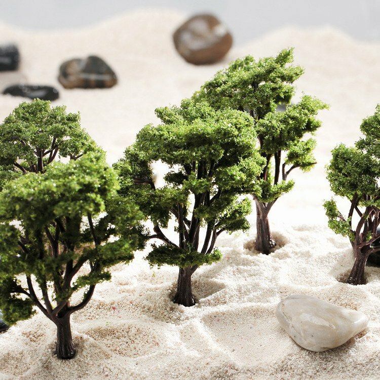 10pcs Tree Model HO N Scale Wargame Architecture Train Layout Scene Decoration