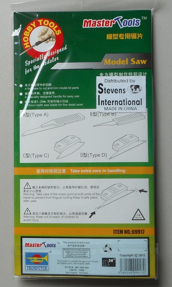 Fine Model Saw 0.15mm Tooth Blade MASTER TOOLS TRUMPETER SCALE MODEL TOOL 9917