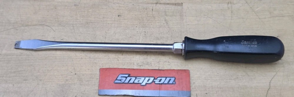 Snap On SDD8 - 3/8" Wide X 8" Long Flat Tip Blade Hard Handle Screwdriver