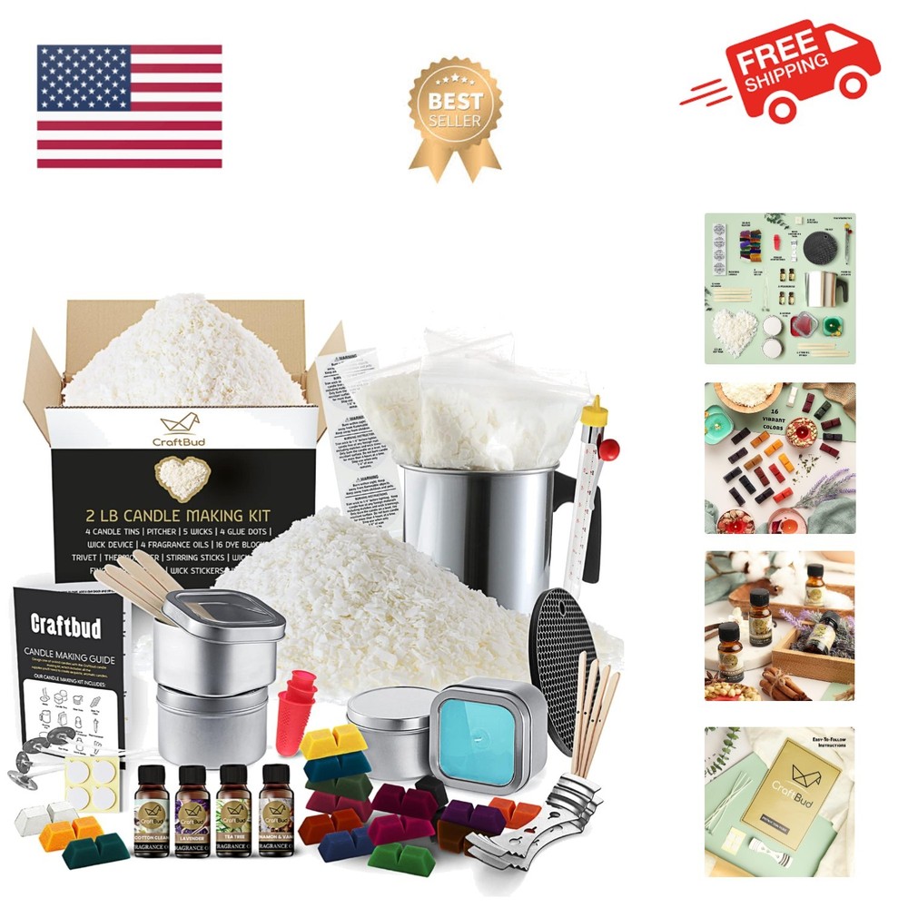 Candle Making Kit - 58 Pieces Soy Candle Making Kit - Complete Candle Maker K...