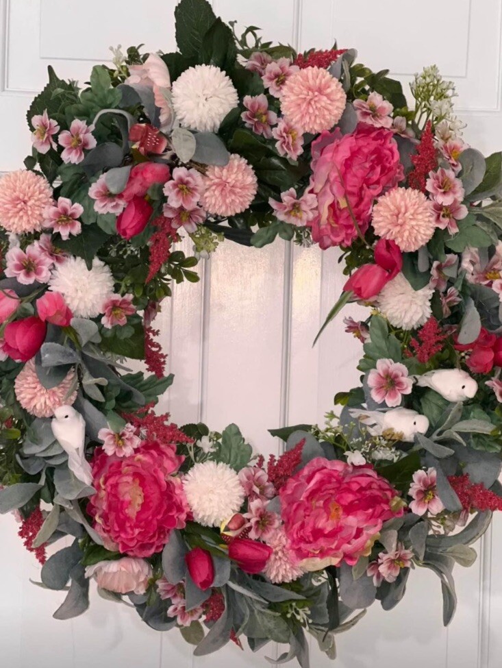spring summer door wreath