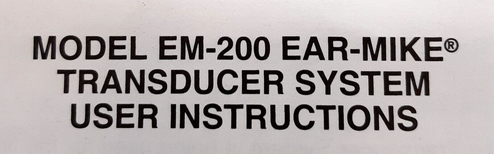 Telex EM-200 Ear-Mike Transducer System