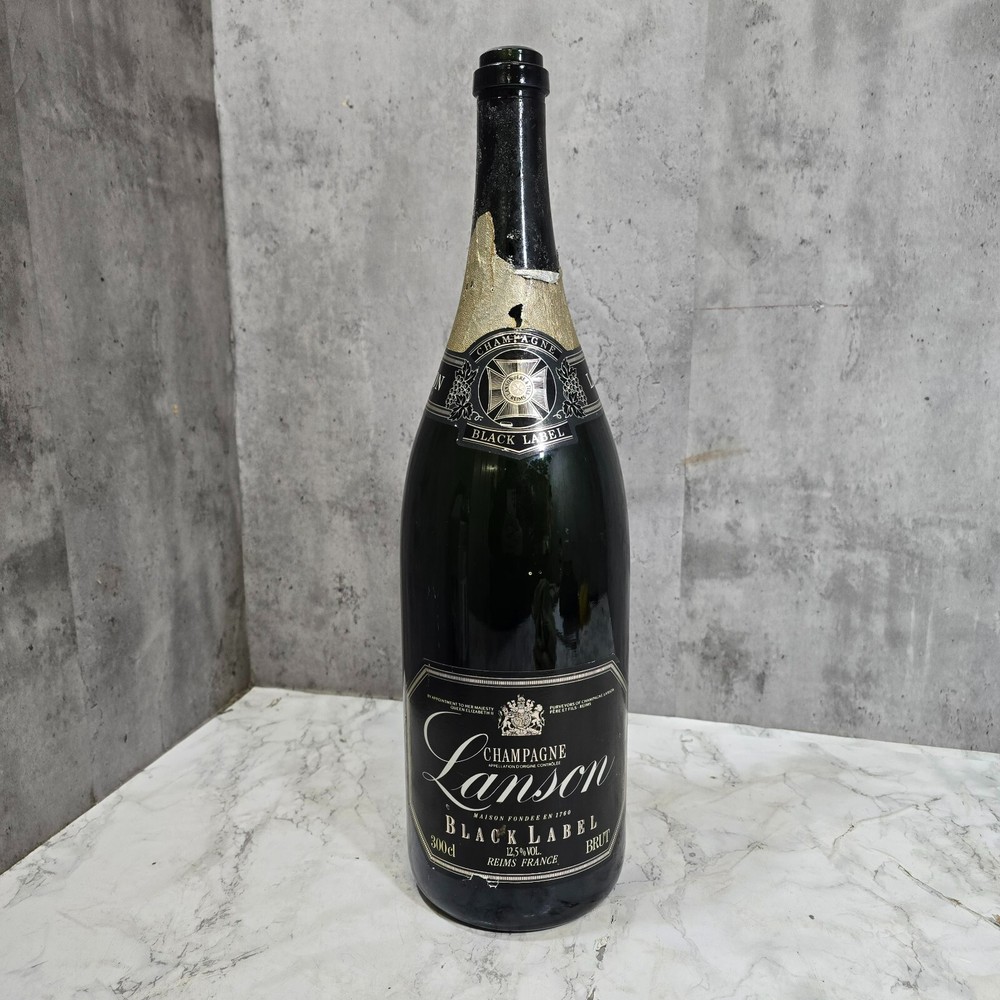 Large 300cl Lanson Champagne Black Label Brut Bottle Shop Display Empty