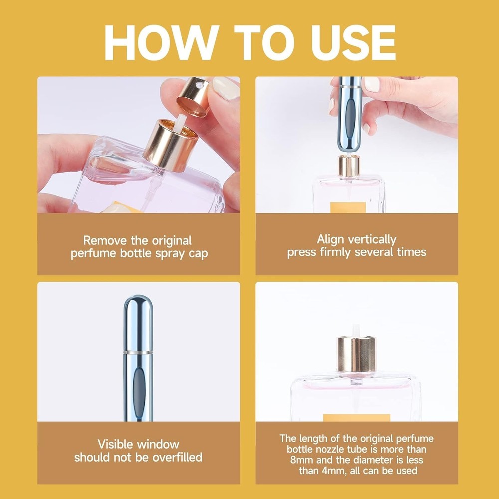 Portable Mini Refillable Atomizer Perfume Bottle, 5ml Refillable Atomizer Per...