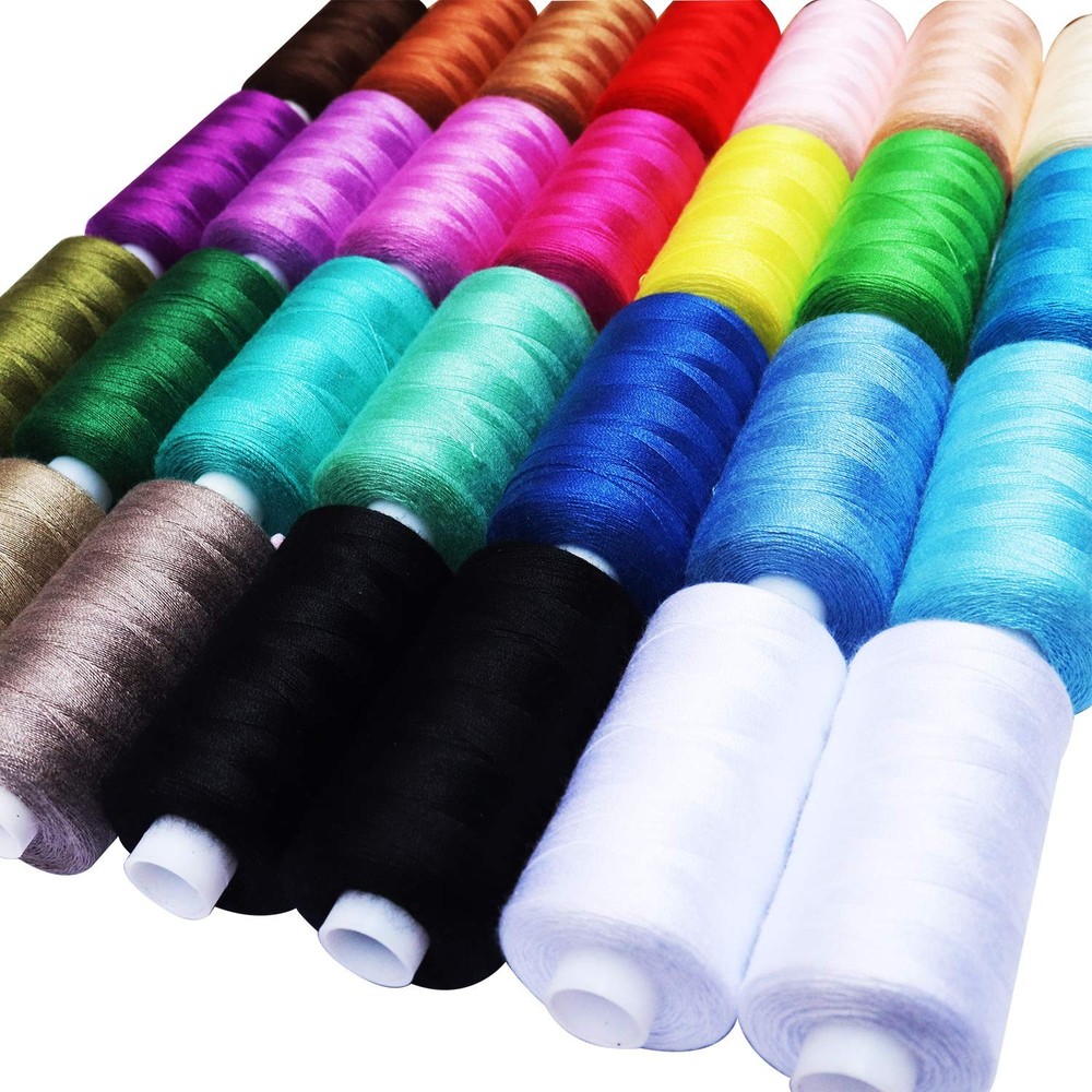 28 PCS Sewing Thread Spools Polyester Hand Machine Total 14000yards Craft