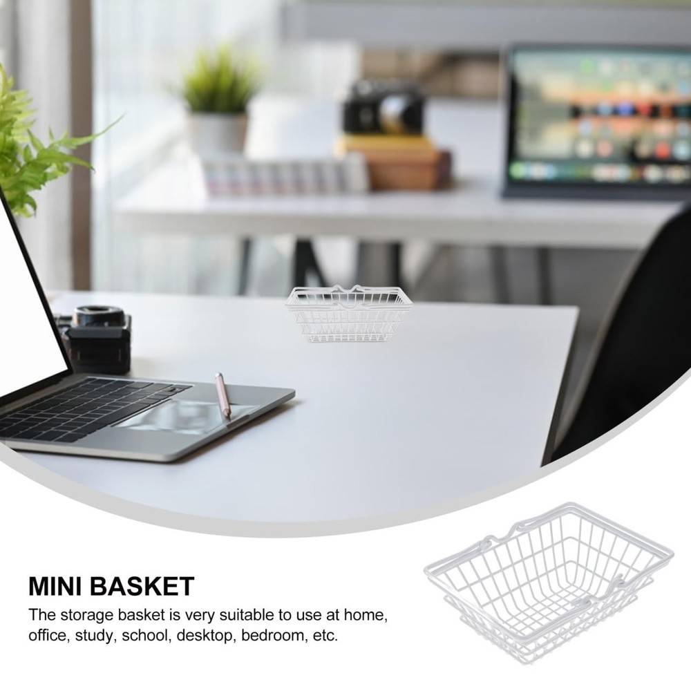 Shopping Basket for Mini Wire Baskets Small Iron Storage Basket with Handle M...