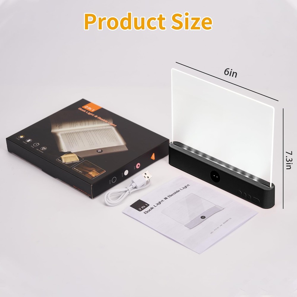 Rechargeable LED Book Light Panel Full Page Reading Lamp