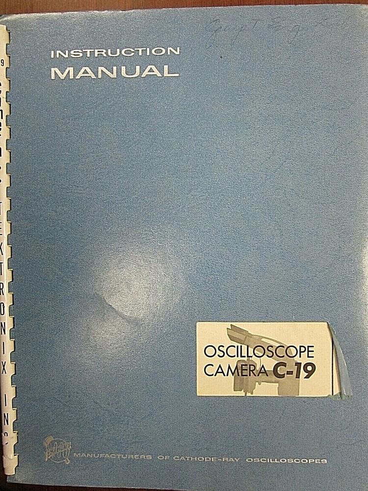 Tektronix Oscilloscope Camera C-19 Instruction Manual 070-287