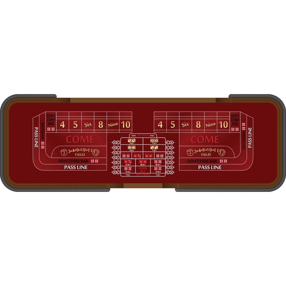Craps Table Layout Felt - 12 Foot - Burgundy Red