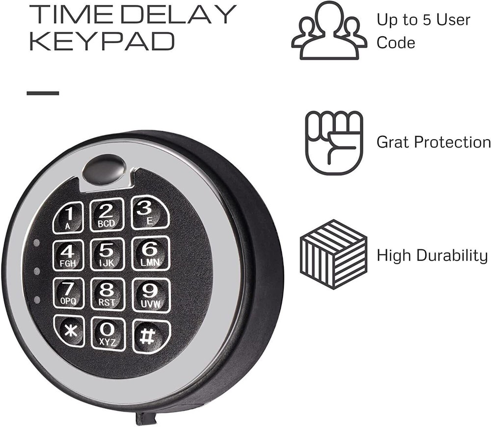 Gun Safe Lock Replacement with Swingbolt Electronic Keypad Safe Lock 5 User Code