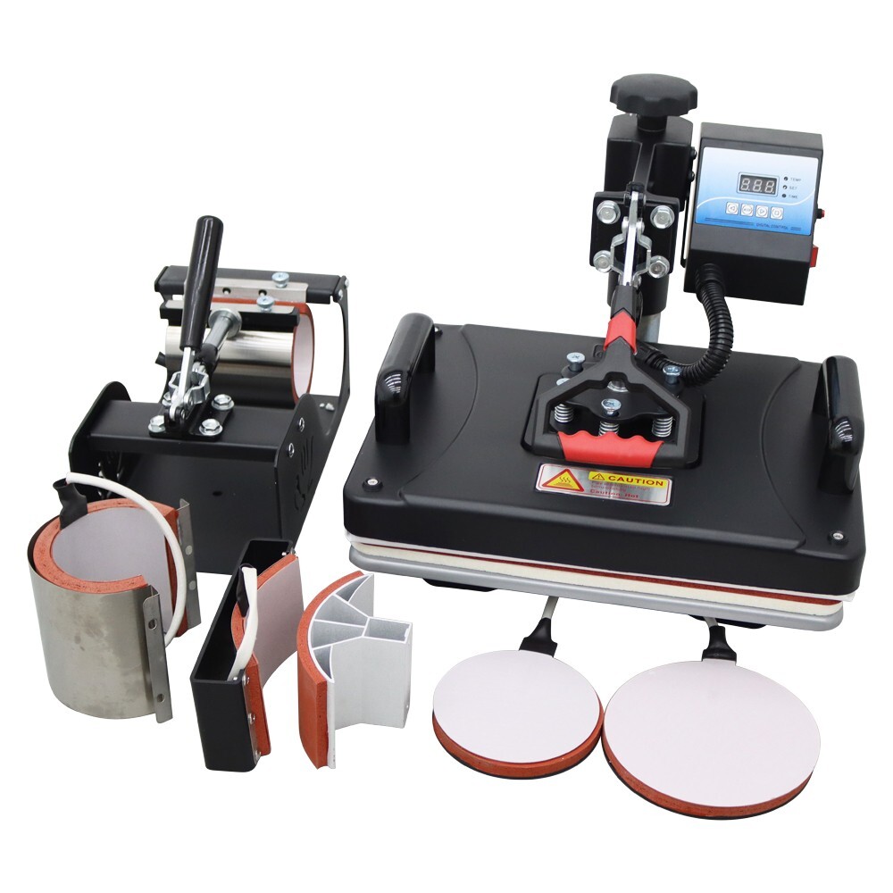 6 in 1 Heat Press Machine 110V Multi-function Transfer Sublimation Mug Hat Plate
