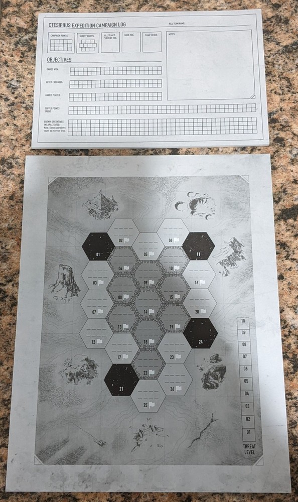 Campaign Map & Log - Warhammer 40k Kill Team Dead Silence Ctesiphus Expedition