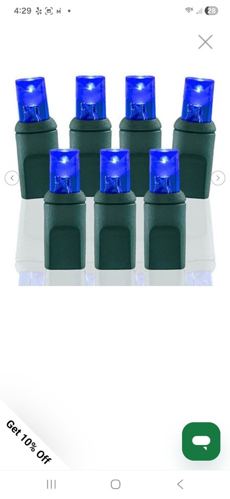 Pro Christmas LED Christmas Lights – 100 Count Wide Angle Conical String Lights