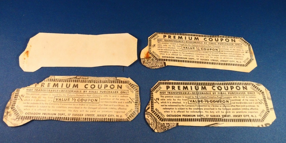 VINTAGE Octagon Soap Coupons 4 different coupons
